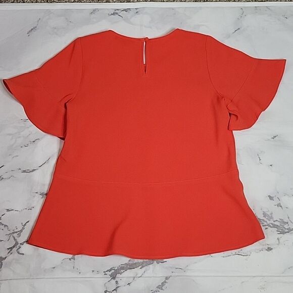 Madewell Bright Poppy Flare-Hem Blouse - Picture 4 of 4